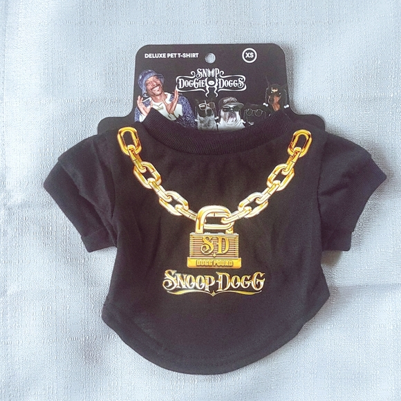 Snoop Dogg Gold Chain Print Deluxe Pet T-shirt size XS NEW! - Picture 1 of 4